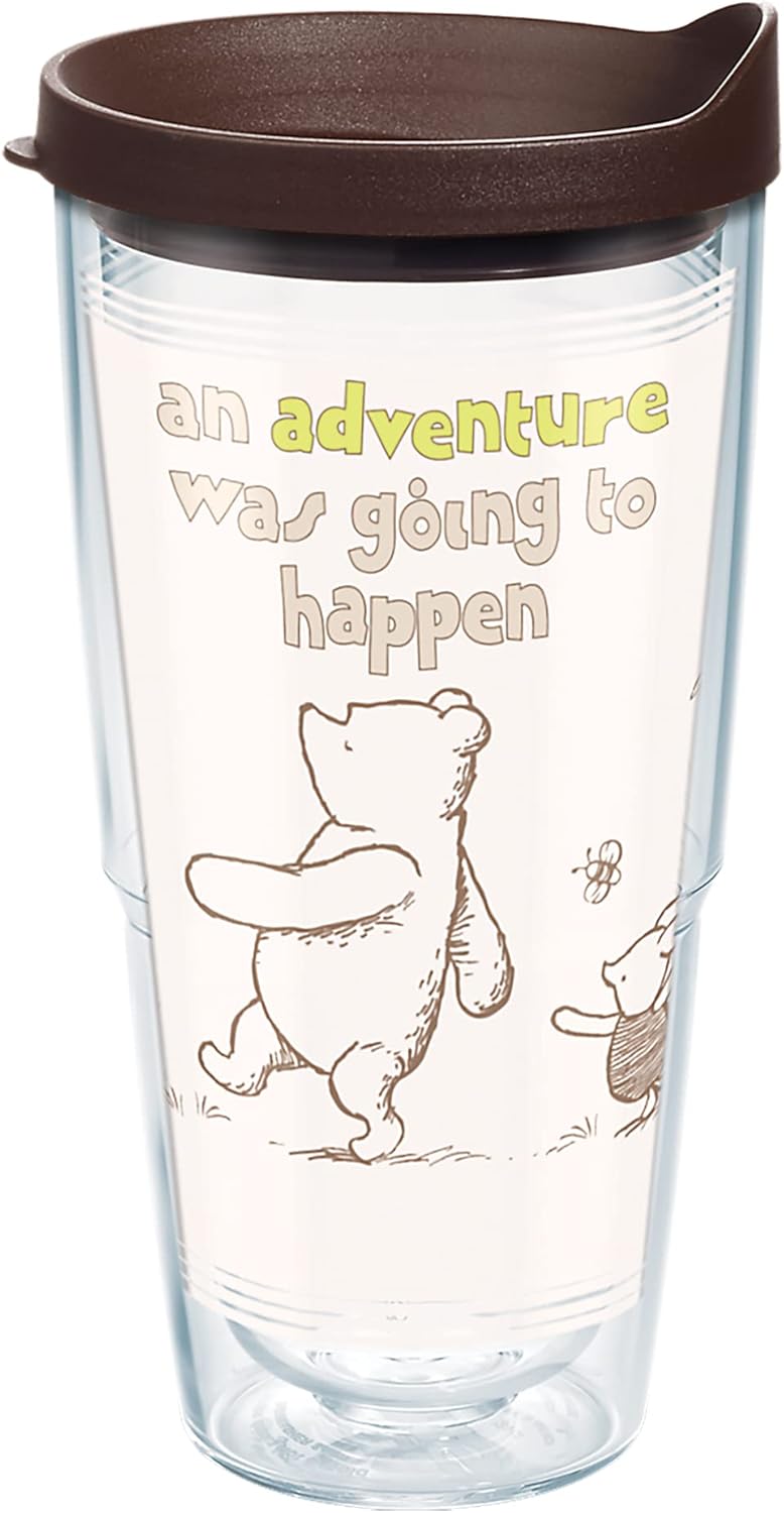 Tervis Disney Winnie the Pooh Group Made in USA Double Walled Insulated Tumbler Travel Cup Keeps Drinks Cold & Hot, 24oz, Classic
