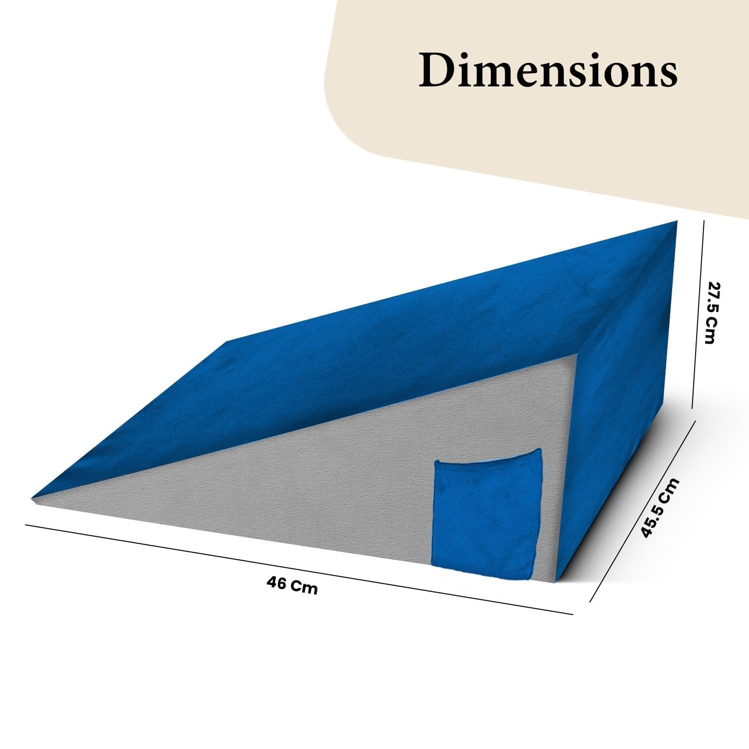 Ultimate Wedge Pillow Memory Foam | Complete Back Rest Support Wedge Cushion Pillow for Bed | Sleeping, Leg Elevator, Pregnancy, Gifting Pillow, Acid Reflux, Reading Grey/Blue