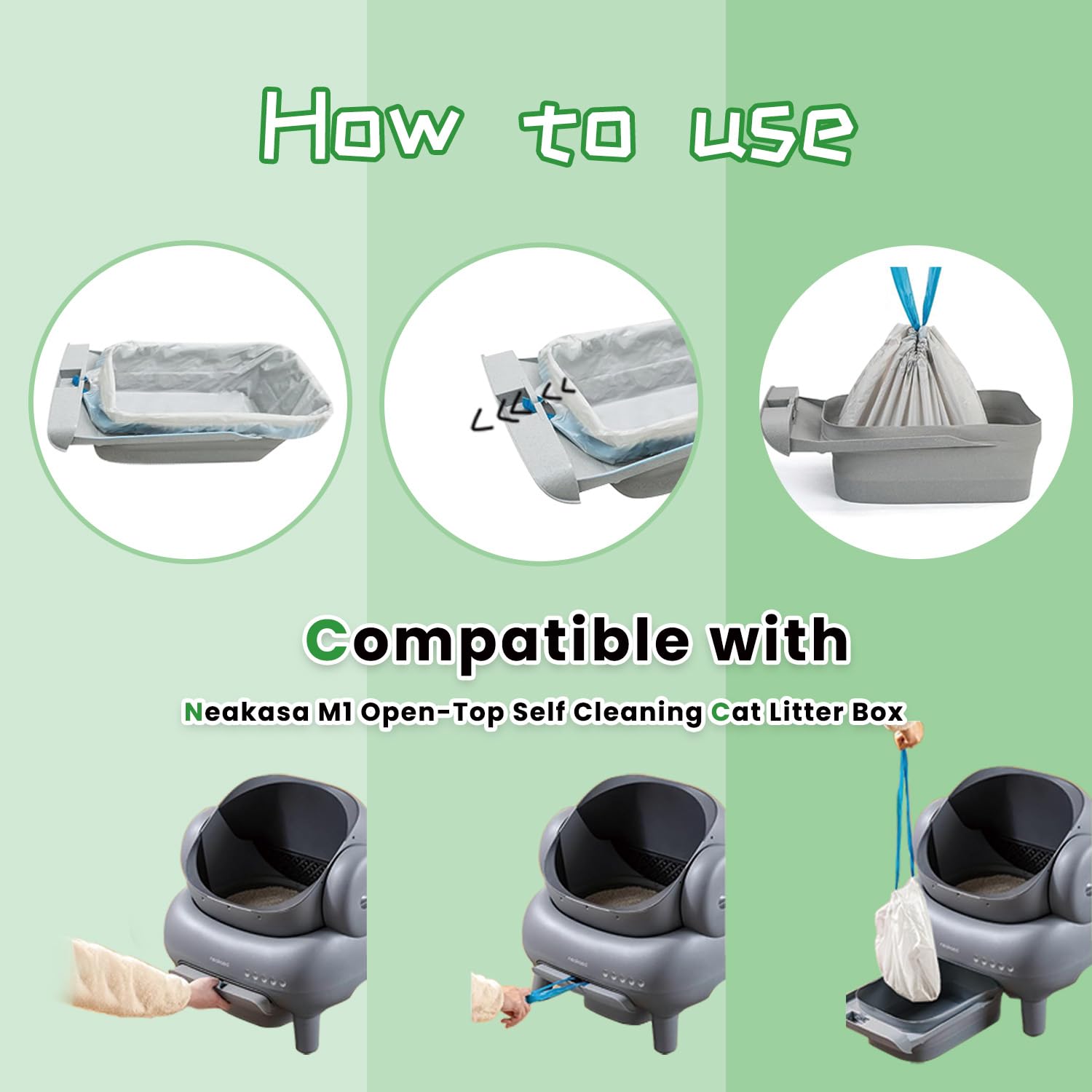 6 rotoli di sacchetti per cacca di animali domestici per Neakasa M1 Smart Cat Toilet Lettiera per gatti Sacco per immondizia con coulisse Borse per cacca di gatto addensate 15 6 rotoli di sacchetti per cacca di animali domestici per Neakasa M1 Smart Cat Toilet Lettiera per gatti Sacco per immondizia con coulisse Borse per cacca di gatto addensate 15
