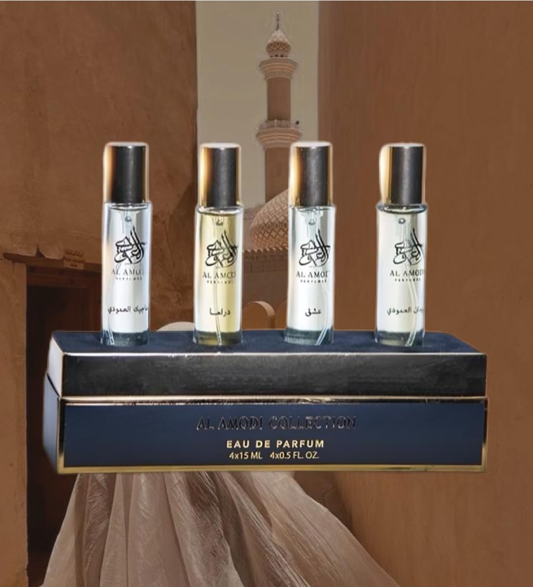Arabian Perfume Collection for Unisex, Eau De Parfum, 4x0.5fl oz, Tropical Notes, Bergamont, Lemon, Orange, Salt