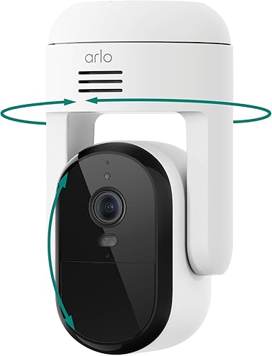 Arlo Essential Pan Tilt Security Camera 2K - Wired Plug-in Power Outdoor Camera, Person Recognition, Package Detection, Animated Preview, 1-Month Trial of Secure Plan, Auto Motion Tracking, 1 Cam