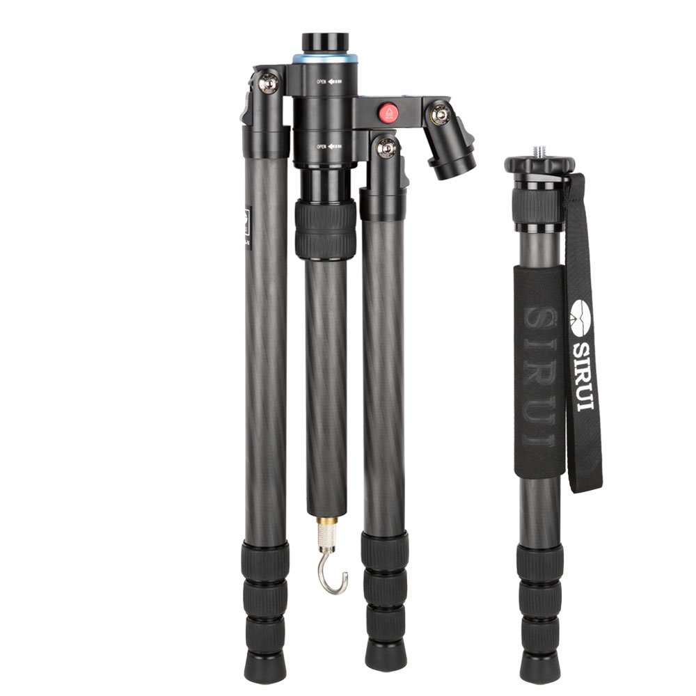 SIRUI S-2204-N Snap uniwersalny statyw trójnożny (arbon, waga: 1,4 kg, obciążenie: 15 kg) z torbą i paskiem
