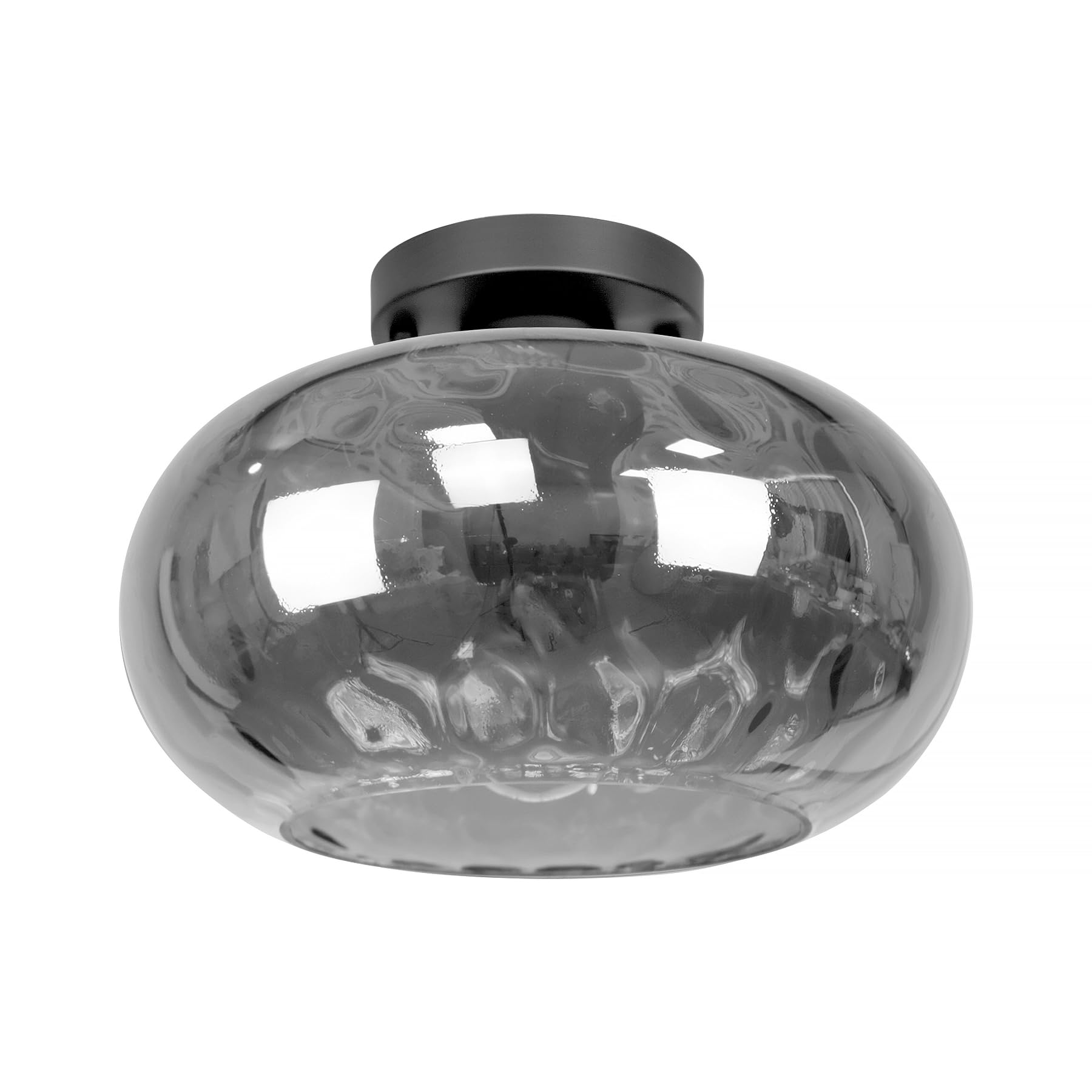 Pantalla de vidrio martillado ahumado de repuesto para luces colgantes E26, candelabros, lámparas de pie de escritorio de mesa y apliques de pared, pantalla gris de 11 pulgadas para luz de 6