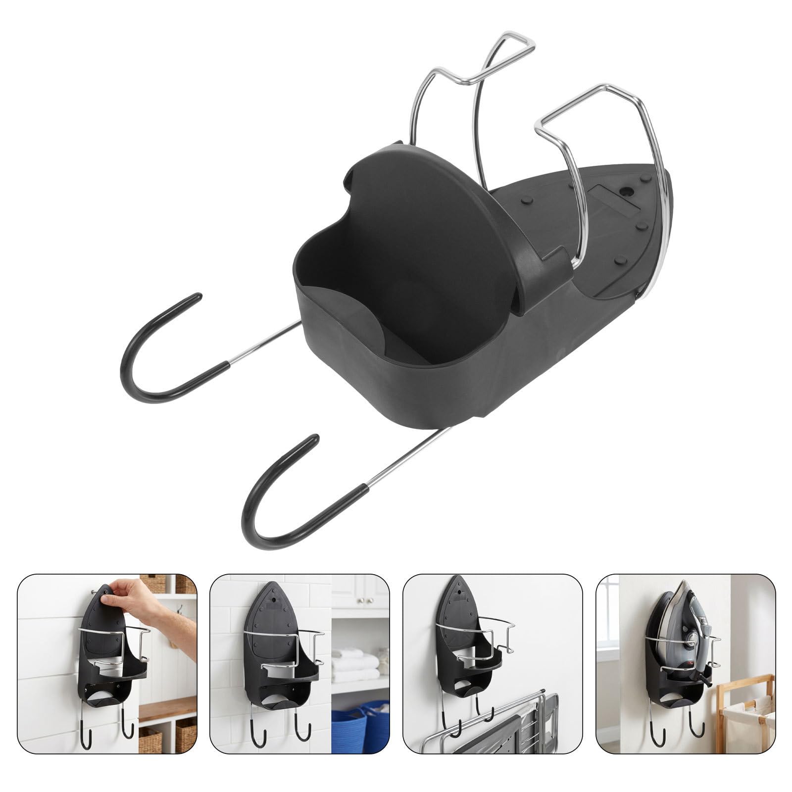 2 Stück Wandhalterung für Bügeleisen und Bügelbrett Platzsparender Bügeleisenhalter aus Robustem Material für Haushalt und Waschküche