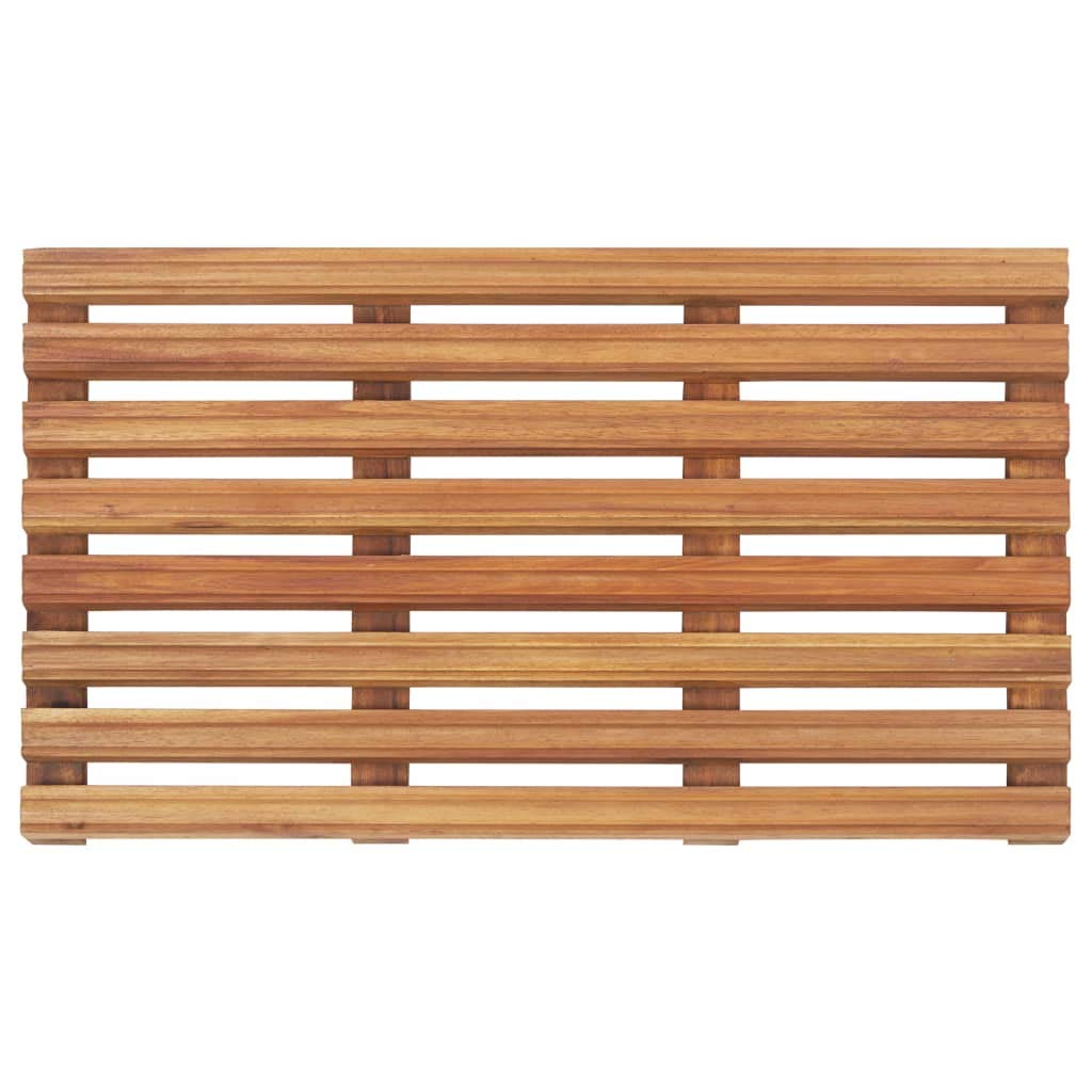 Alfombra de baño (2 piezas, madera de acacia maciza, 56 x 37 cm, antideslizante, para baño, bañera y ducha