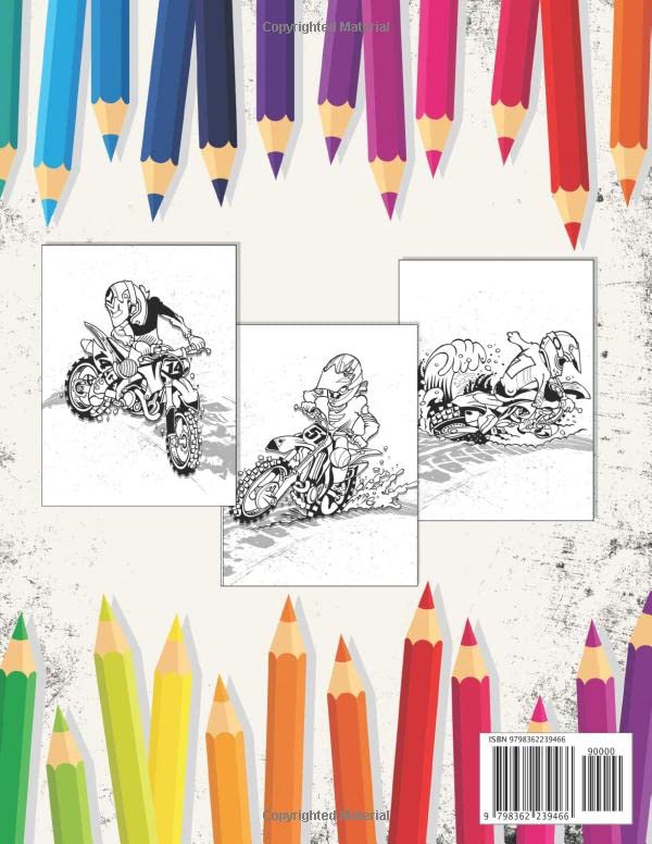 Miniatura 2 de Motocross Coloring Book 30 Beautiful Colouring Pages High-Quality With Dirt Bike, Heavy Racing Motorbikes, Classic Retro & Sports Motorcycles to ...