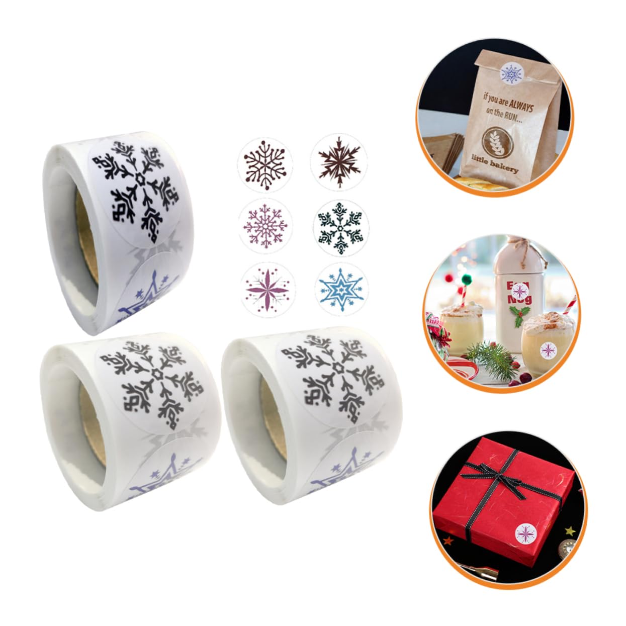 SHINEOFI 15rotoli Adesivi Natalizi Forma Di Fiocco Di Etichette Autoadesive Per Confezioni Di Natale Per Decorare Scatole e Sacchetti Di Regali