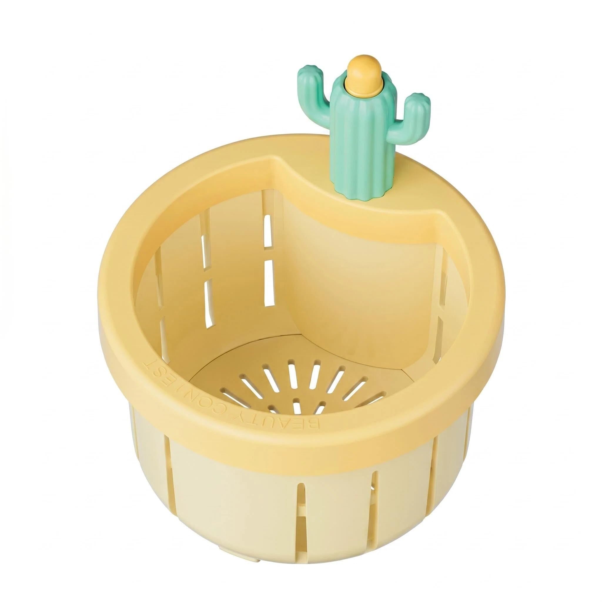 Cactus Kitchen Sink Strainer Basket, Cactus Kitchen Sink Drain Strainer Press to Open Sink Drain Basket Food Catcher for Kitchen Sink Cactus Sink Strainer Basket for Efficient Draining (Green)