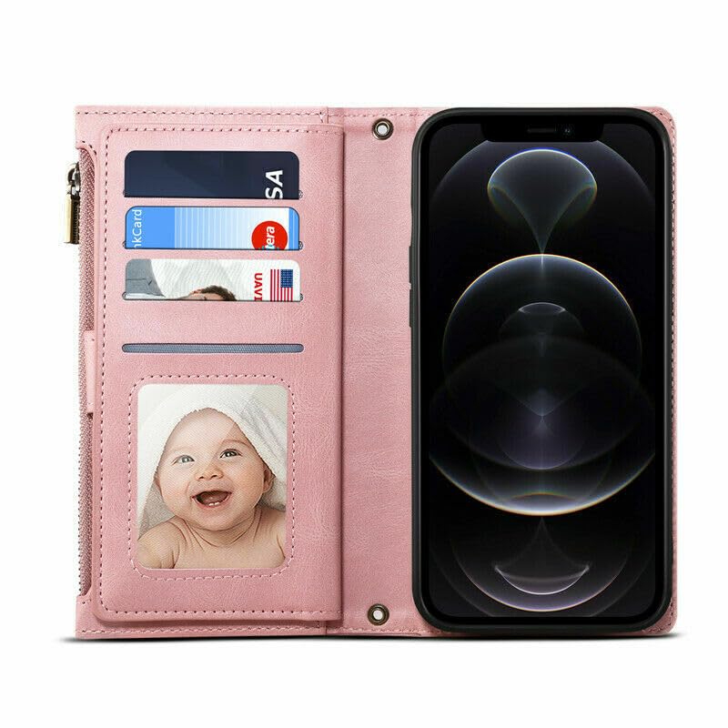 Coque en cuir iPhone 16 Pro rose gold premium durable
