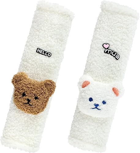 Almohadillas para correa de hombro para asiento de automóvil, almohadilla Kawaii para cinturón de seguridad con oso lindo cojín para cinturón de