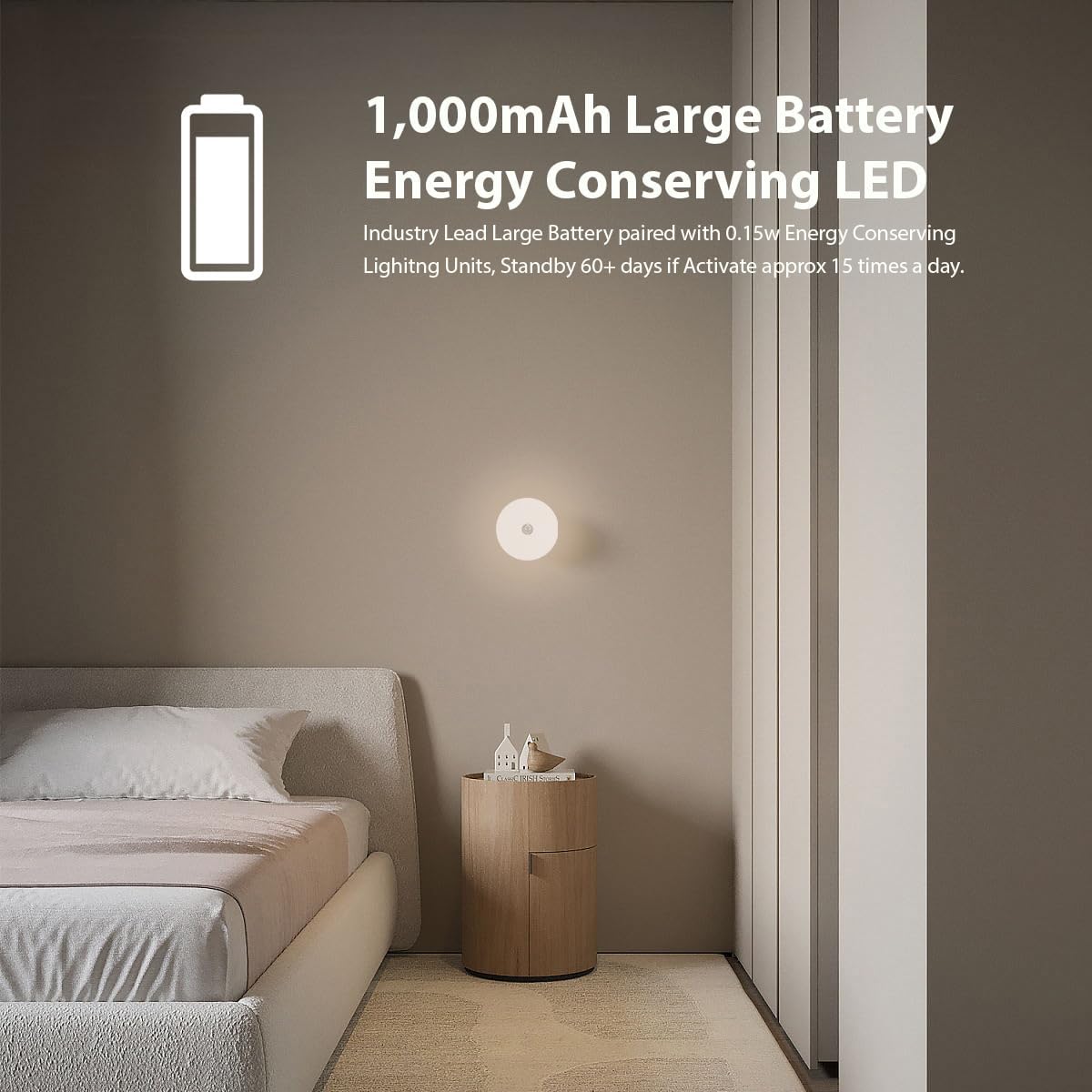 Linkable Smart Night Light with Motion Sensor, Wireless Rechargeable Battery Magnetic LED Wall Lamp 2-Pack for Indoor Connecting Bathroom, Closet, Stairs, Bedroom, Hallway