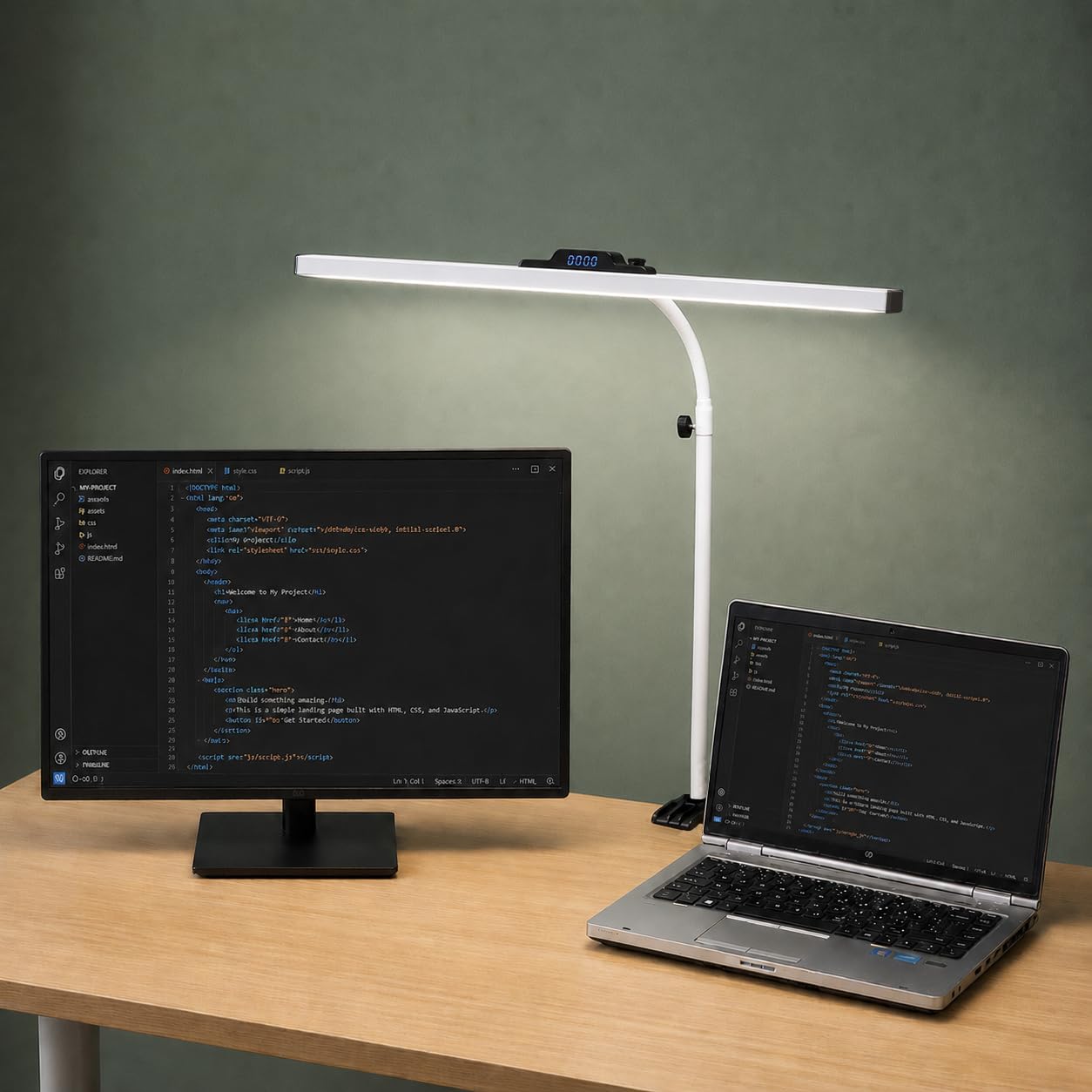Isomars LED Desk lamp for Computer Monitor and Laptop, Eye Friendly Study lamp with Clamp, 3 Color Modes & 10 Step Brightness, 24 Inch, Perfect for Reading, Studing, Working (White)-image-48