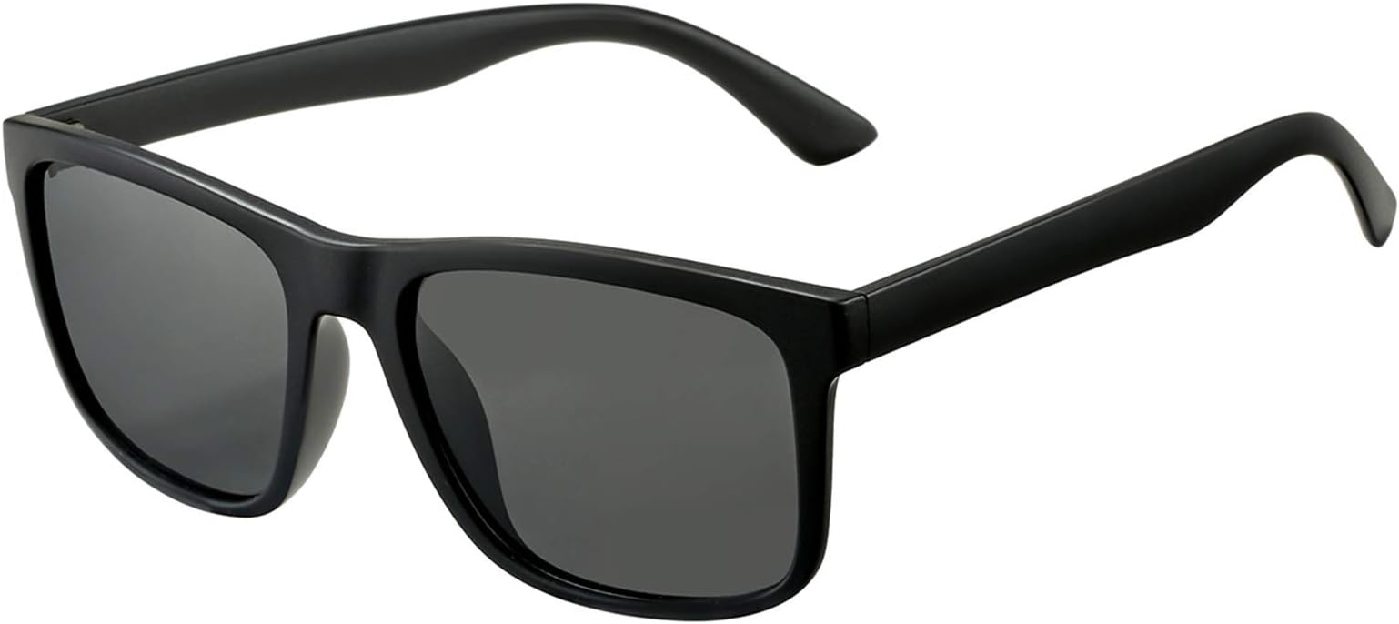 DeBuff Unisex Polarized Sunglasses Classic Retro Sun Glasses, Unbreakable TR90 Frame