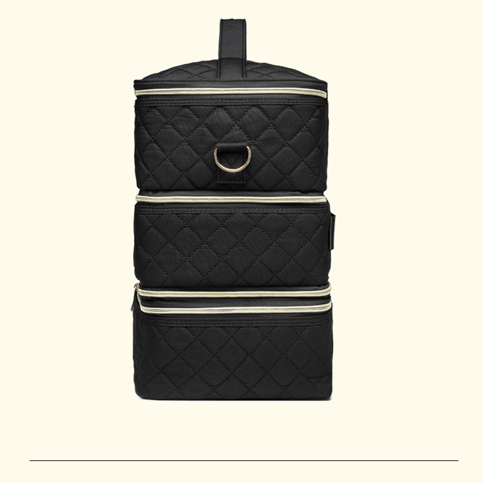 Bolsa de almacenamiento de esmalte de uñas de tres capas, bolsa de transporte para mujer, regalo para 60 esmaltes de uñas