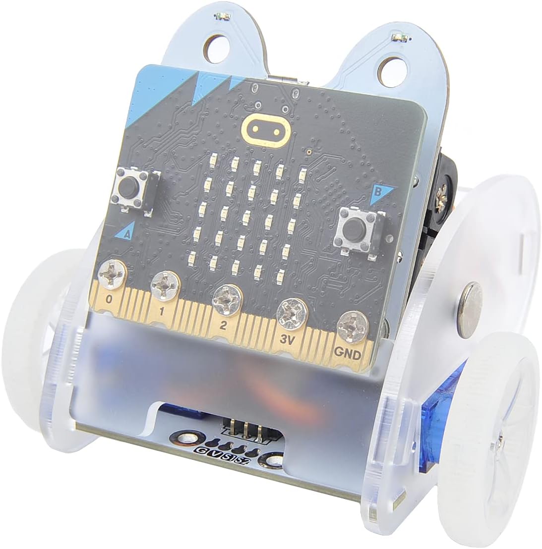 ELECFREAKS microbit Starter Ring:bit Car Kit BBC Micro:bit Car, DIY Programmable Kit Makecode Project, Micro:bit Coding Starter Kit with Wiki Tutorial(Without Micro:bit)