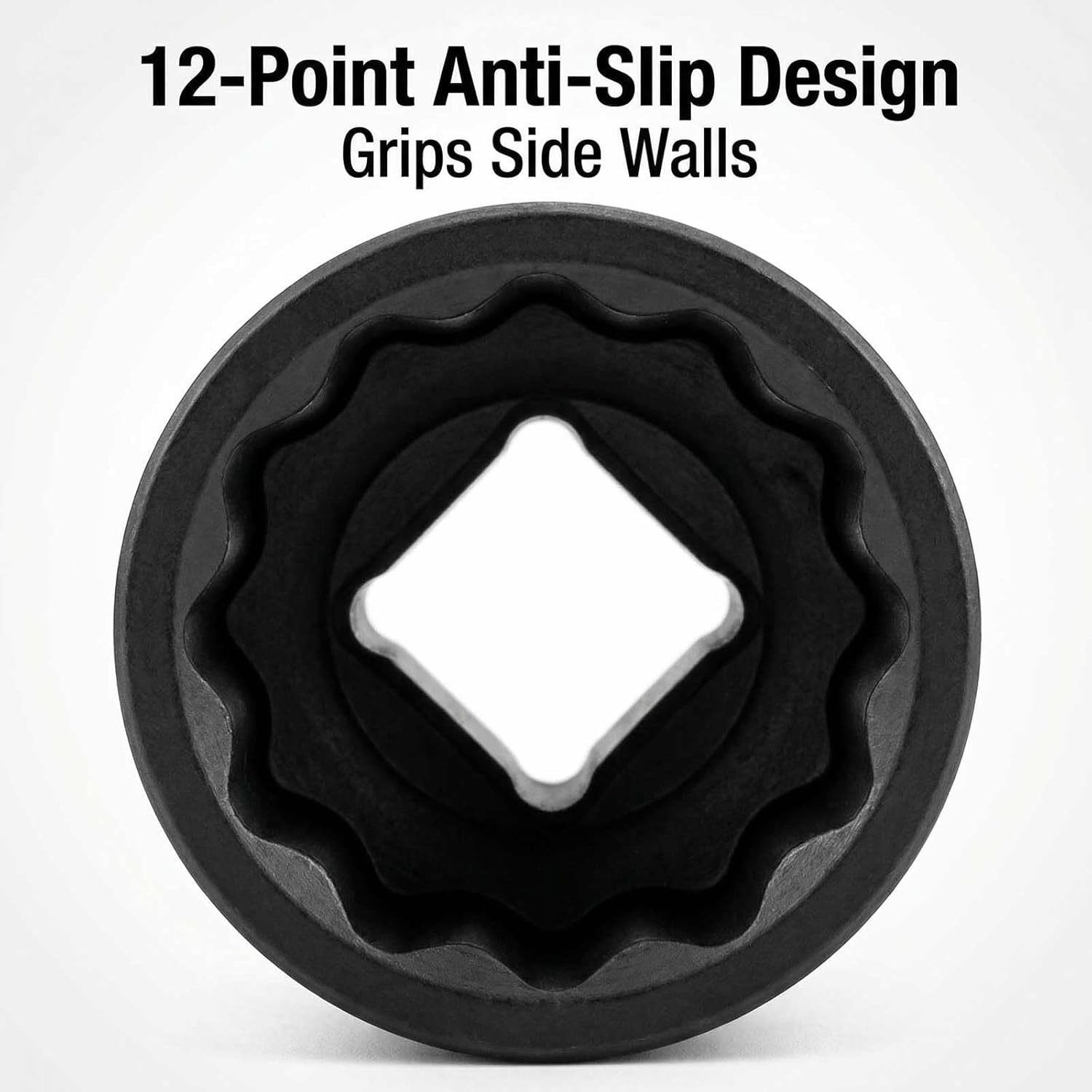12-Point Impact Socket 1/2” Drive 21mm, Cr-V High Torque Anti-Slip Shallow Socket for Impact Wrench (21mm)