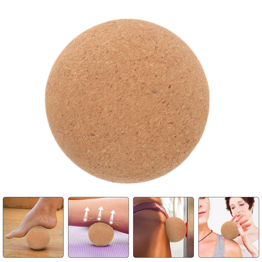 Pelota de Masaje de Corcho Marrón, 2 Piezas para Yoga | Uso en Ejercicio y Relajación, para Espalda, Cuello y Pies, Formato Compacto de Doble