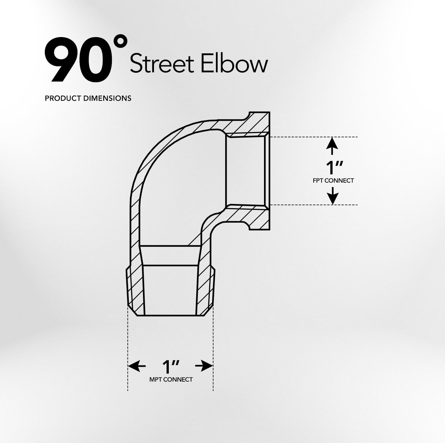 Everflow BRSN0100-NL 1-Inch Brass Street Elbow 90 Degrees with Male & Female National Pipe Taper Threaded Fittings Brass Construction Higher Corrosion Resistance Economical & Easy to Install