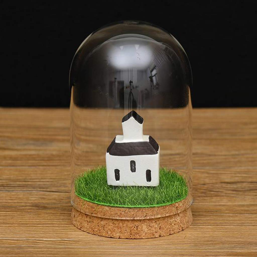 Cúpula de Cubierta Campana con Base Corcho para Decoración DIY , 8x12cm