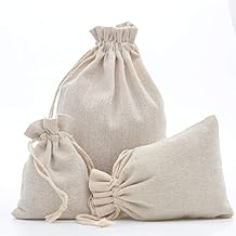 DAHI 25pcs Petits Sacs en Tissu Sachet Coton 13x18cm Sac Toile de Jute Pochette Tissu Cordon Sac en Tissu Bijoux Sacs Cadeaux Sachet de Thé Reutilisable