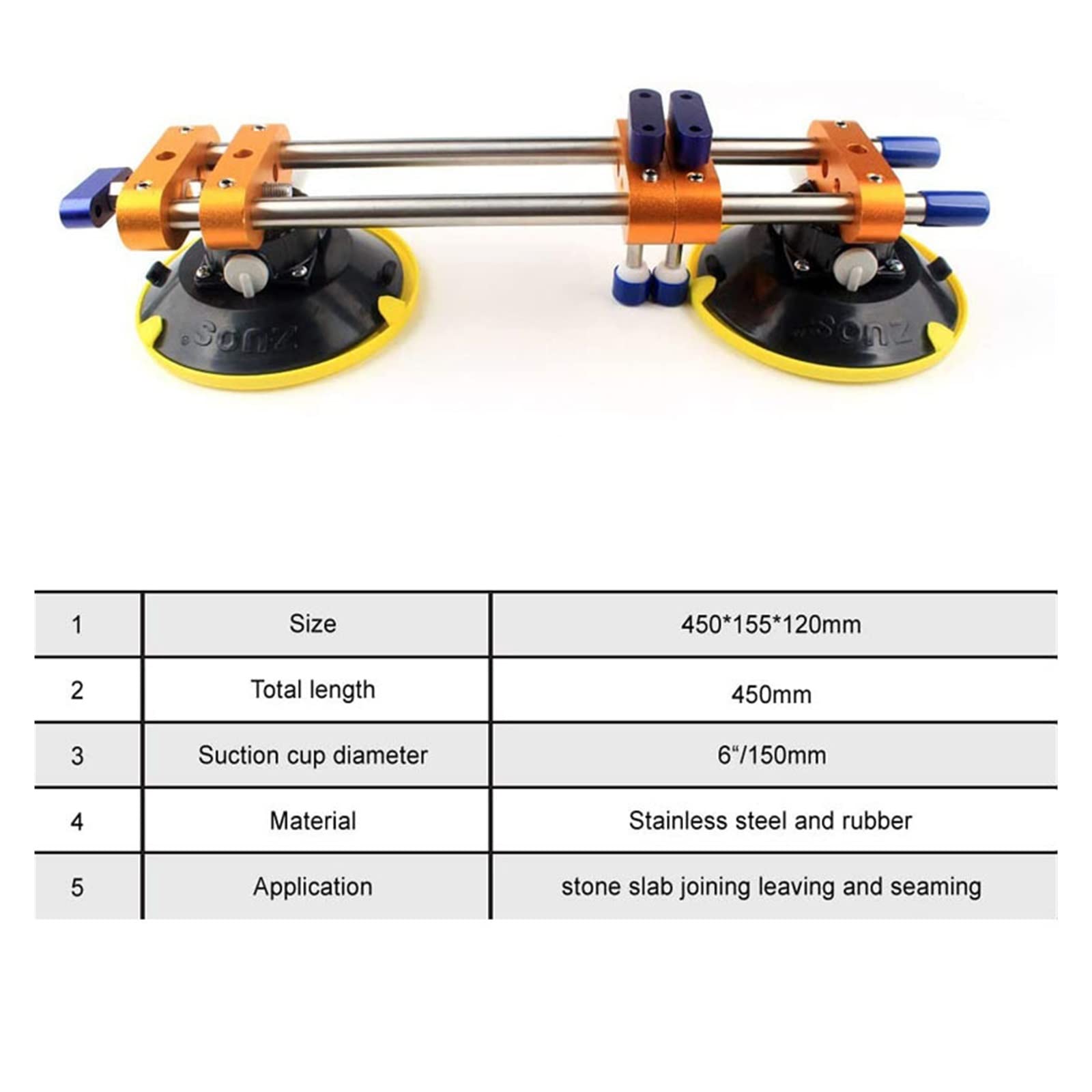 Glassauger,Saugheber Fliesen, 6-Zoll-nahtloser Nahtsetzer, großer Mangel, nahtloser Nahtsetzer for Verbinden und Nivellieren von Nähten/Profi for Granit, Stein, Marmor, Platten