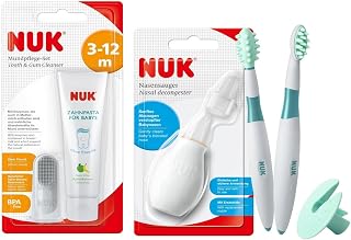 NUK Nasensauger + Zahnpflege-Lernset, 3-teilig
