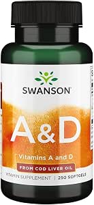 Swanson Vitamin A & D Skin Eye Immune Health, 250 Softgels