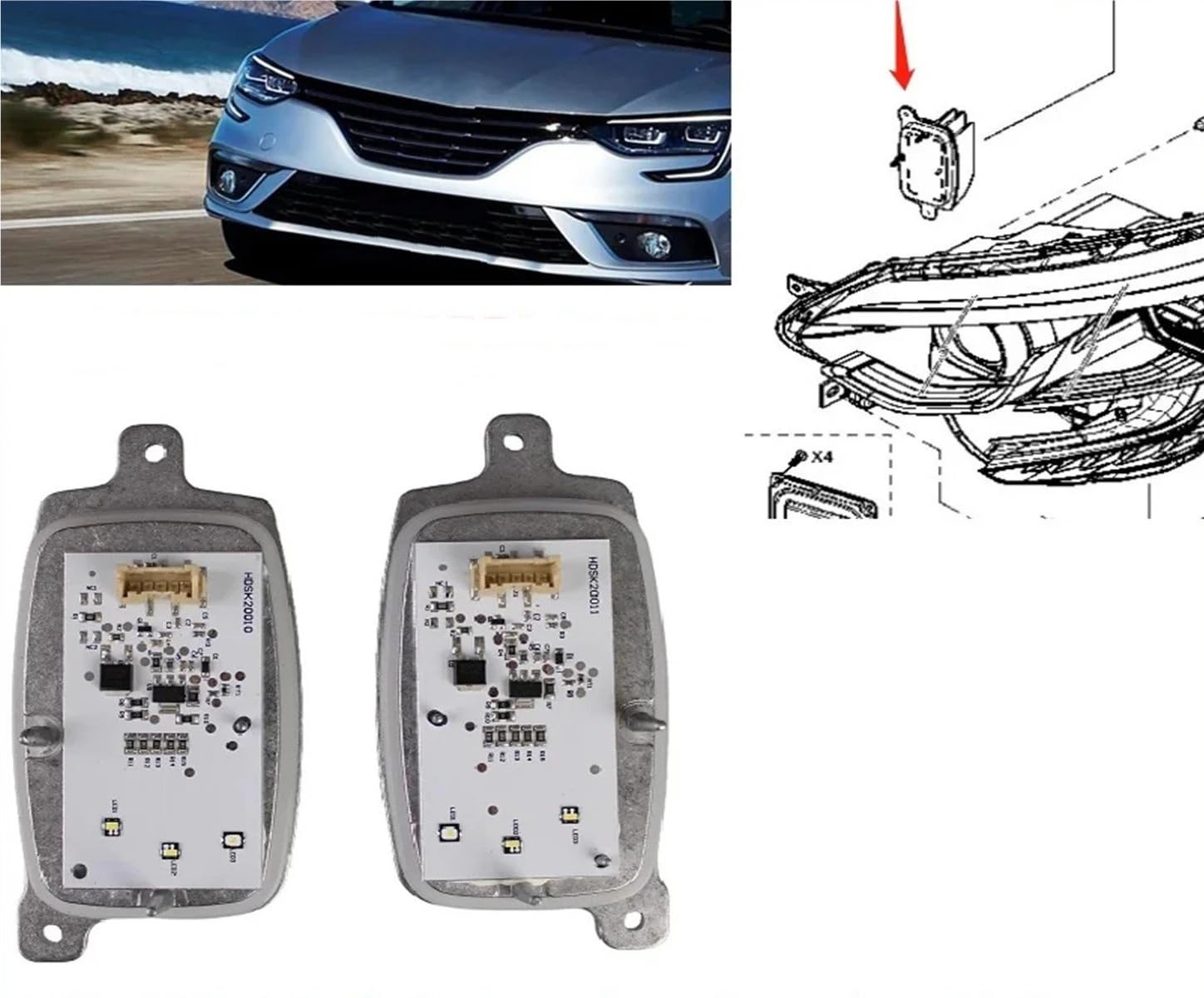1ペア 車用ヘッドライトコントローラーモジュール 285753299R 2857 Amazon | に適合する ルノー に適合する メガーヌ IV 2015-2022 ヘッド