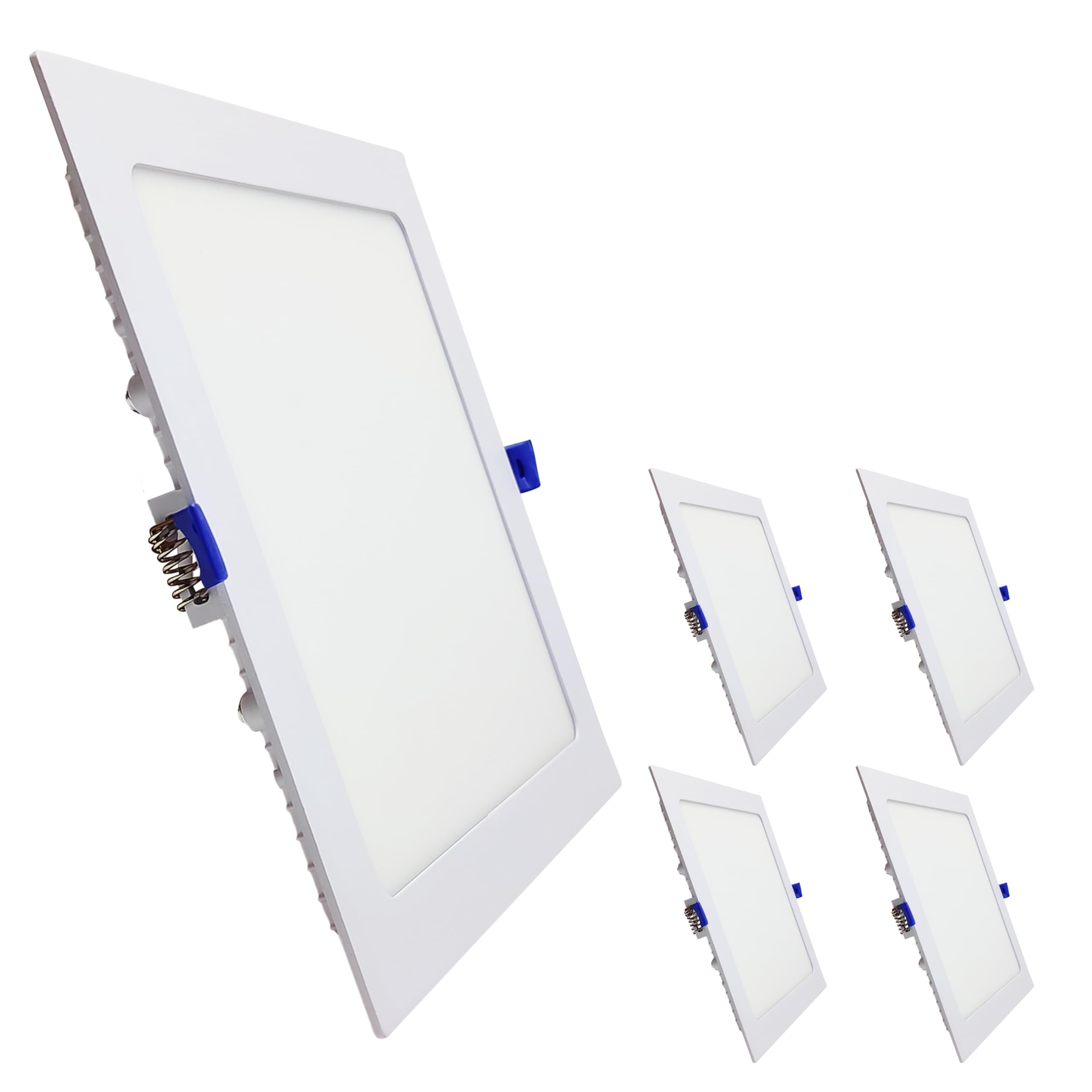 LED ATOMANT Confezione da 5 Pannello LED Downlight da Incasso Quadrato 220mm 20W, CCT (Selettore di Colore Bianco Caldo, Neutro e Freddo), Taglio 205mm, 1800 Lumen, Driver incluso