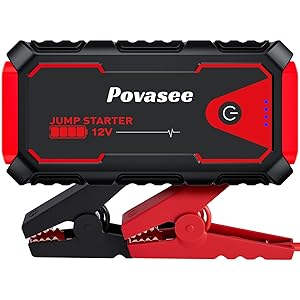 Povasee Jump Starter 4000A Car Jumper Starter, Model A30 12V Jump Box for Car Battery up to 10L Gas or 8L Diesel Engine Battery Jumper Starter Portable with Power Bank/Dual Output/LED Light
