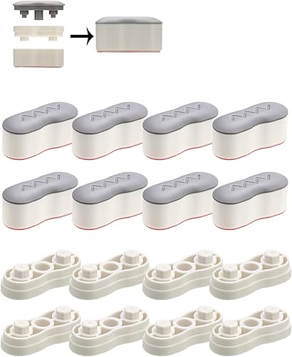 Miniatura 8 de Parachoques de bidé, 4 almohadillas para aumentar la altura, kit universal de parachoques de asiento con adhesivo fuerte, parachoques de repuesto