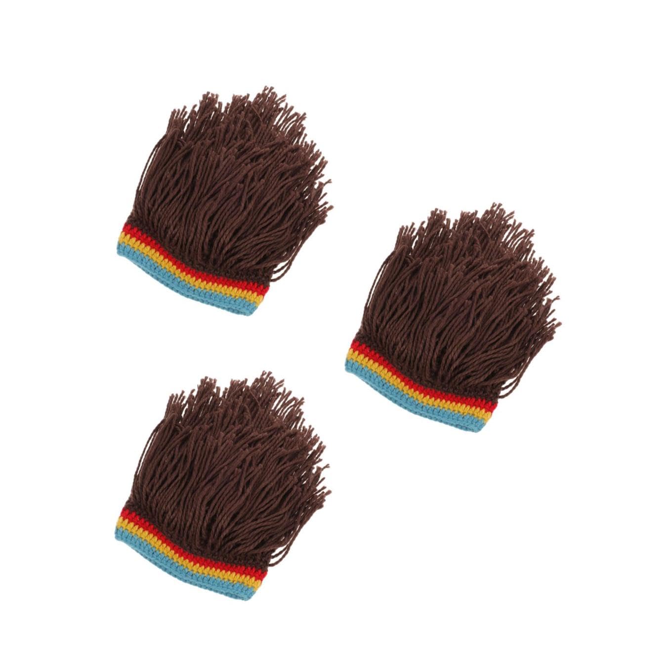 SHERCHPRY 3stücke Weird Wig Hat Lustige Strickmütze Mit Reggae-frisur Handgefertigt Warm Und Einfarbig Für Partys Und Besondere Anlässe Unisex Für Männer Und Frauen