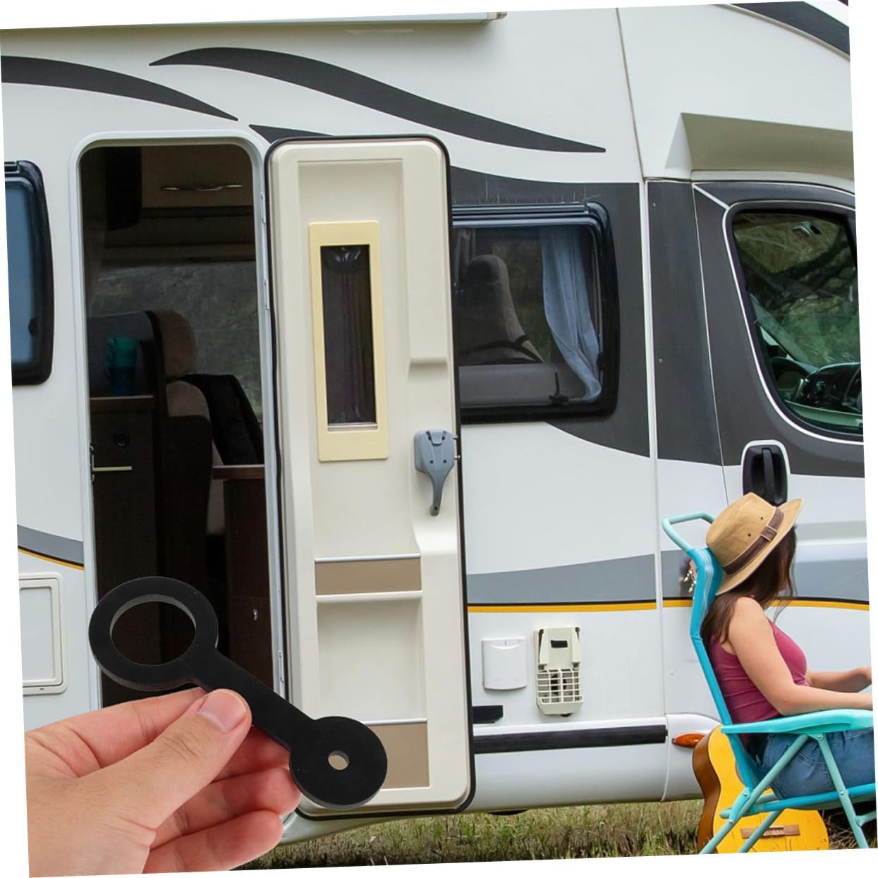 Alipis 4pcs Shower Door Latch for Rvs Trailer Door Latch Holder Trailer Camper Accessories