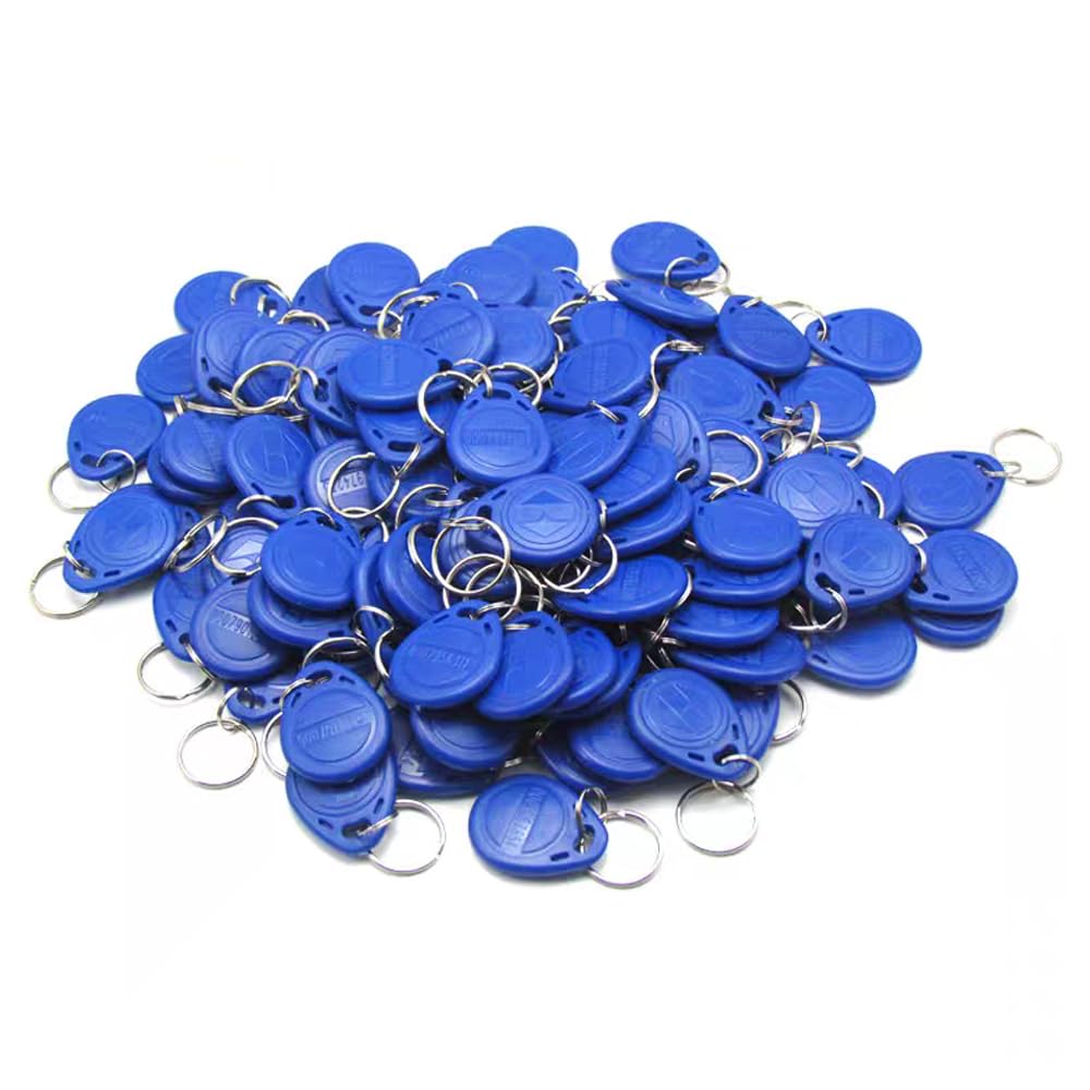 Lot de 100 porte-clés inductifs RFID 125 kHz - Peut lire et réécrire - NFC - Convient pour système de contrôle d'accès d'entrée de serrure de porte