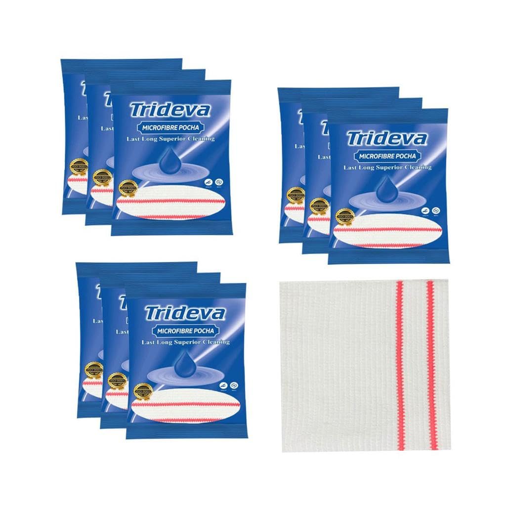 TRIDEVA Micro Fibre Pocha for Home Floor Cleaning,55cm x 81 cm (Pack of 9) Pocha Cloth, Cotton Floor Cleaning Dusters, Cleaning Sets Wet and Dry, Large Size 22x32-inch (B0CPBXWNVS) Amazon Price History, Amazon Price Tracker