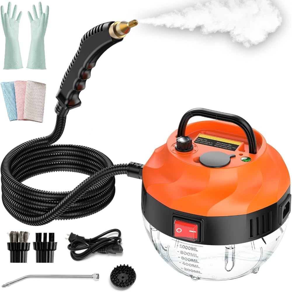 HaTur Handheld Steam Cleaner 2500 W High Pressure Steam Cleaning Machine for Home Use Kitchen Car Portable Electric Steamer Cleaner Machine with Brush heads