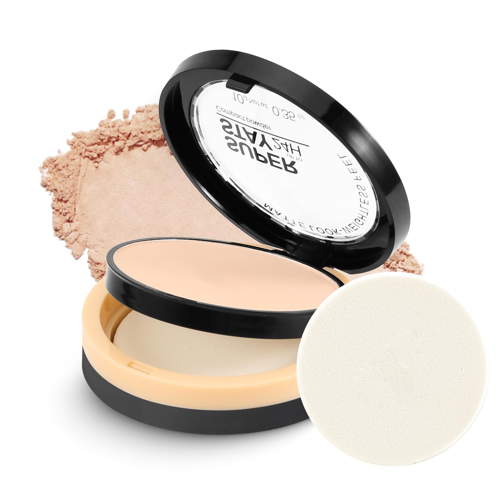 Boobeen Oil Control Face Pressed Setting Powder Compact, 24 Hour Long Lasting Translucent Setting Powder
