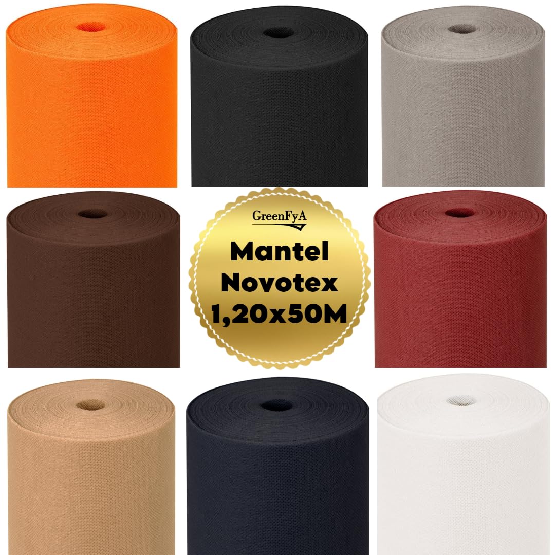 Rollo de Mantel de Mesa Novotex/Newtex/TNT de 1,20x50m con Precorte a 40cm Desechable Ideal para Restaurantes y Eventos. (Arena Crema)
