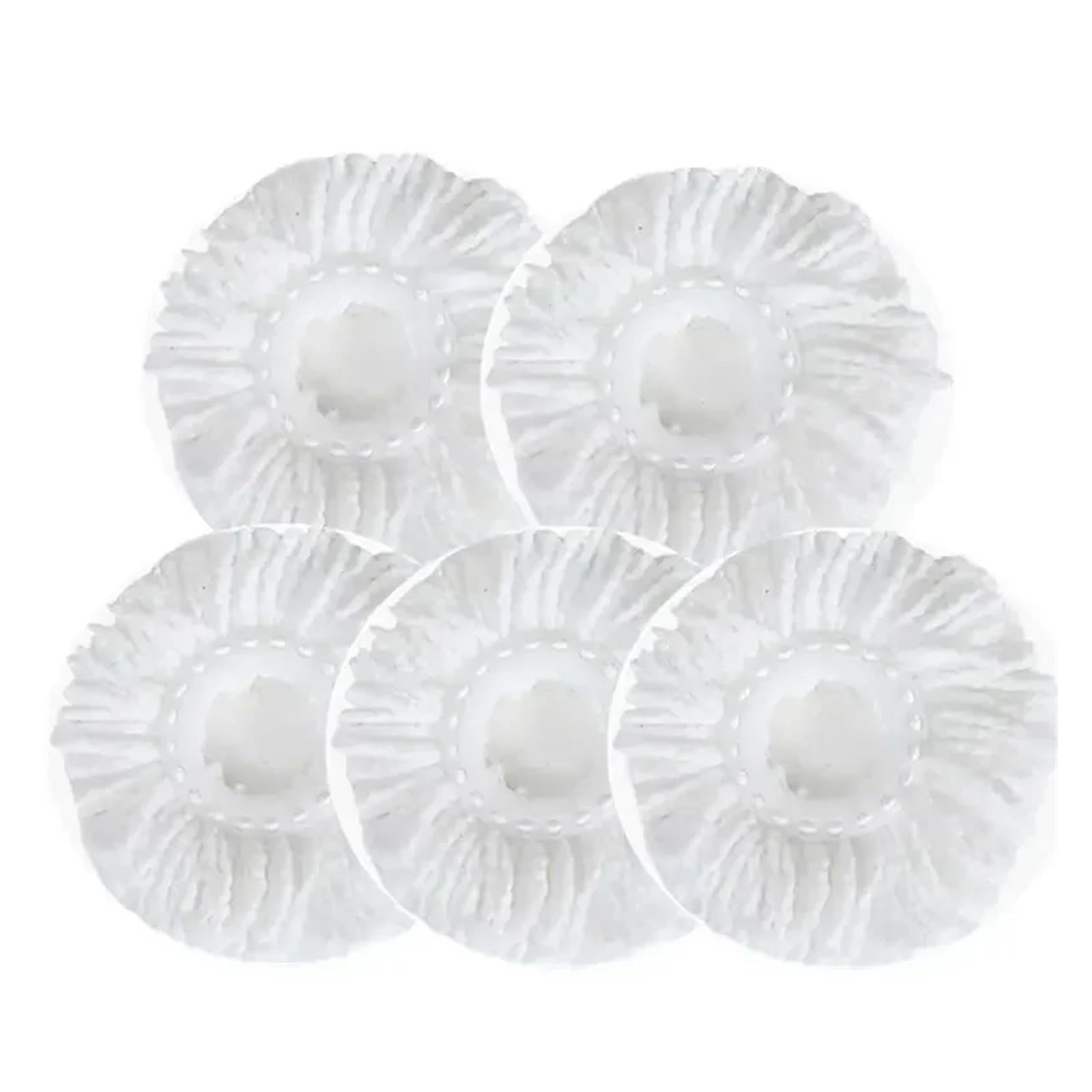 5 Almohadillas de algodón giratorias for fregona, Repuesto de paño Giratorio for Fregar el Suelo, Trapo Redondo, Herramientas de Limpieza de Microfibra for el hogar.(White)