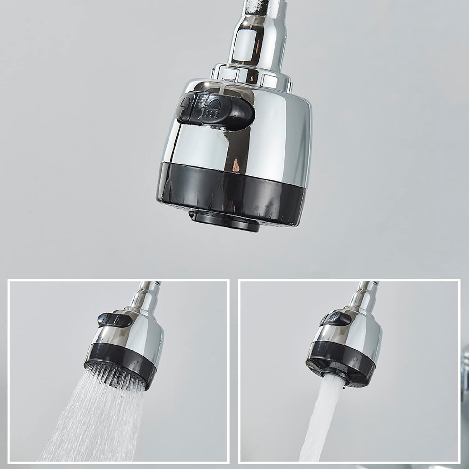 Wall Mounted Kitchen Faucet,2 Types of Water Outlet Modes,Swivel Spout Brass,Mixed Hot and Cold,Single Handle