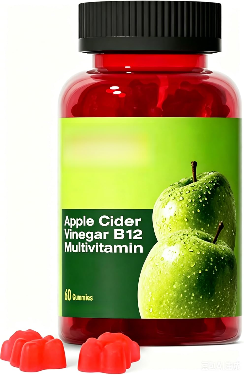 Gomitas multivitamínicas de vinagre de sidra de manzana | 60 cápsulas, Suplemento nutricional vegetariano para adultos, sin OGM,
