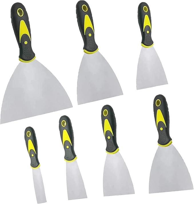 Putty Knife, 7PCS Paint Scraper Spackle Knife, Putty Knife Set, Taping