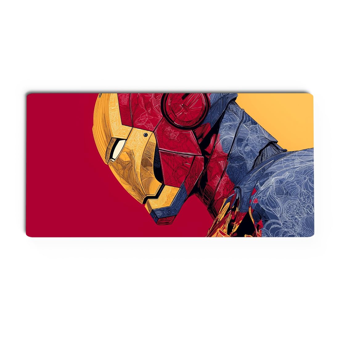 Large Gaming Desk Mat | Futuristic Armored Hero Inspired Mouse Pad for Desk Setup, Anti-Slip Extended Deskmat (11x23 Inches)-image-46