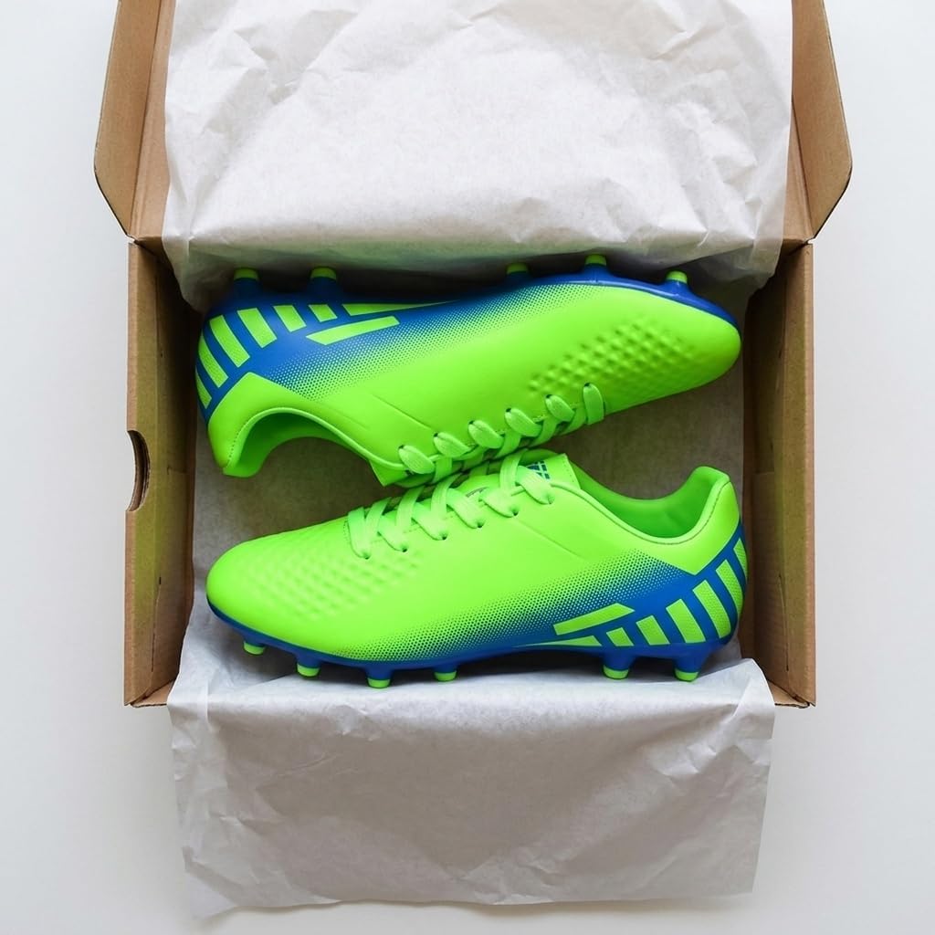 Vizari Santos Firm Ground Soccer Cleats - Durable, Lightweight & Water-Resistant - Adult Soccer Cleats with Adjustable Straps - Womens & Mens Soccer Cleats with Round Studs for Maximum Traction Green