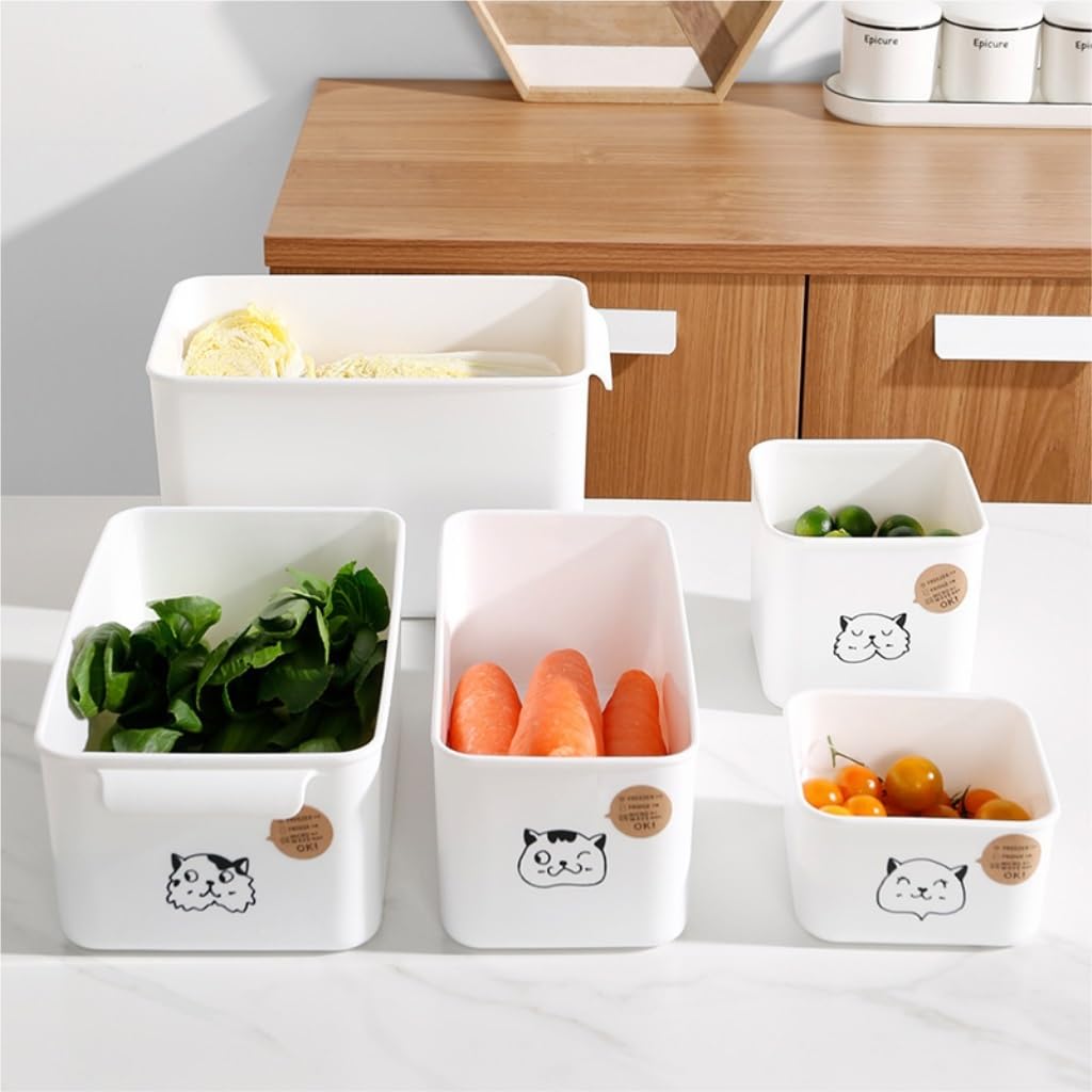 Frischhaltedosen Haushaltslebensmittel-Frischhaltebox, versiegelt mit Deckel, rechteckige Kühlschrankaufbewahrung, Frischhalte-Aufbewahrungsbox Organizer Kühlschrank ( Color : White , Size : 2.6L )