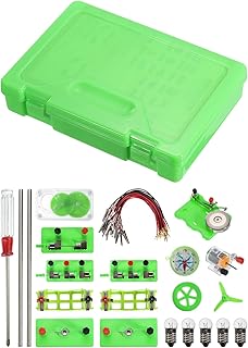 PATIKIL Physics Labs Electricity Kit, Circuit Magnetism Experiment Learning Beginner Kit Series Parallel Circuit for Teaching Electromagnetism Exploration