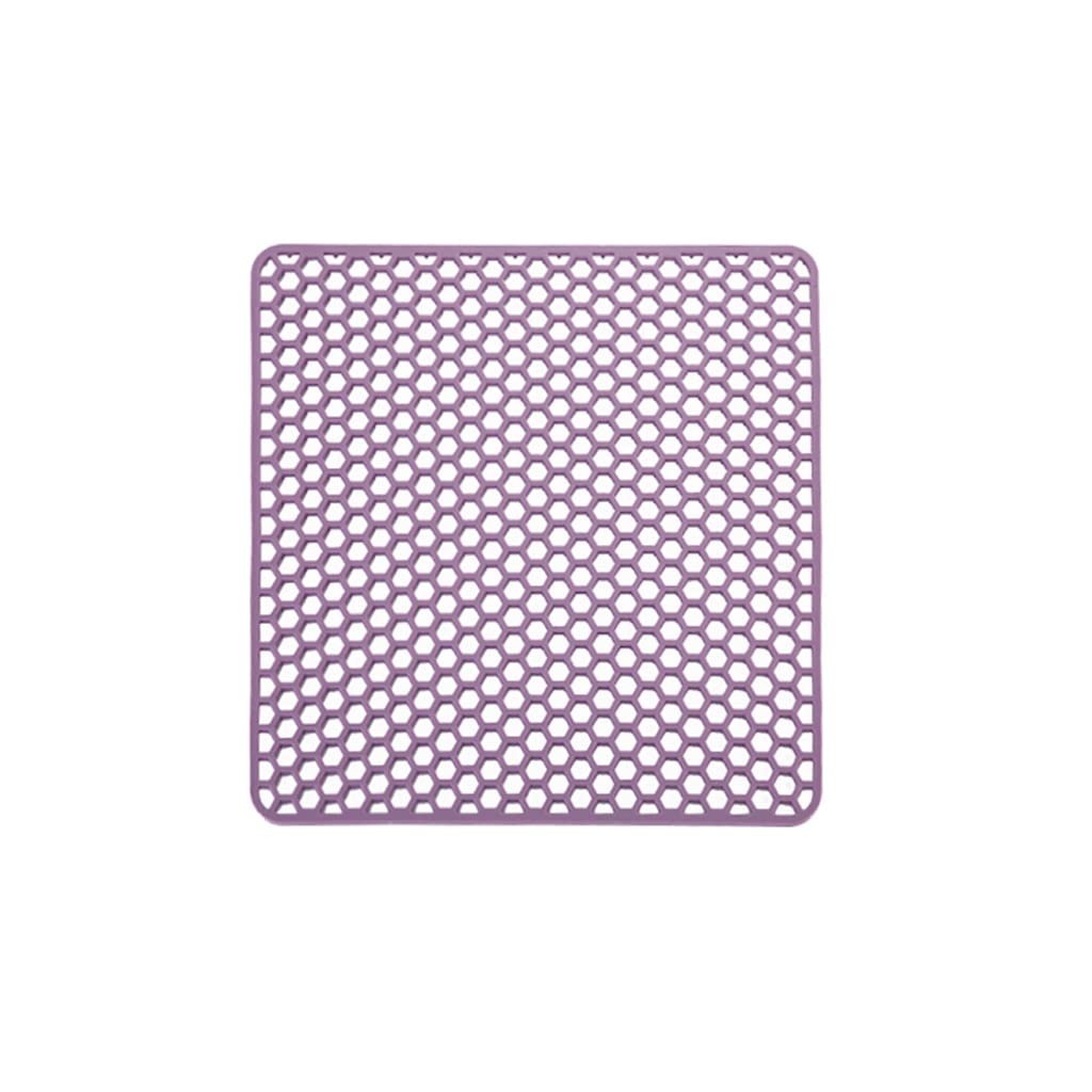 Bouchon d'évier et tapis de cuisine pliable en silicone violet taille S XMING