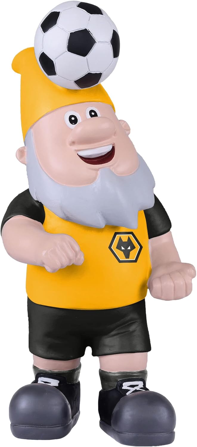 Wolves gnome: FOCO ly Licensed Wolverhampton Wanderers FC heading Football Garden Gnome
