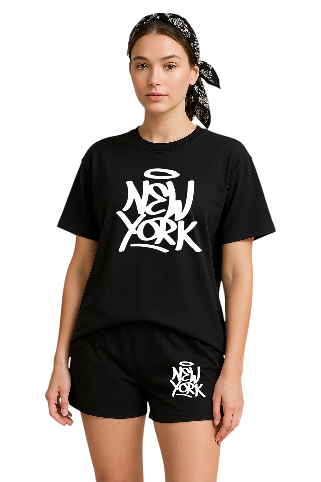 my swag Womens Graphic T-Shirt and Shorts Set, Womens Summer Wear Cord Set Pant Top, Women's Loungewear-picture-20