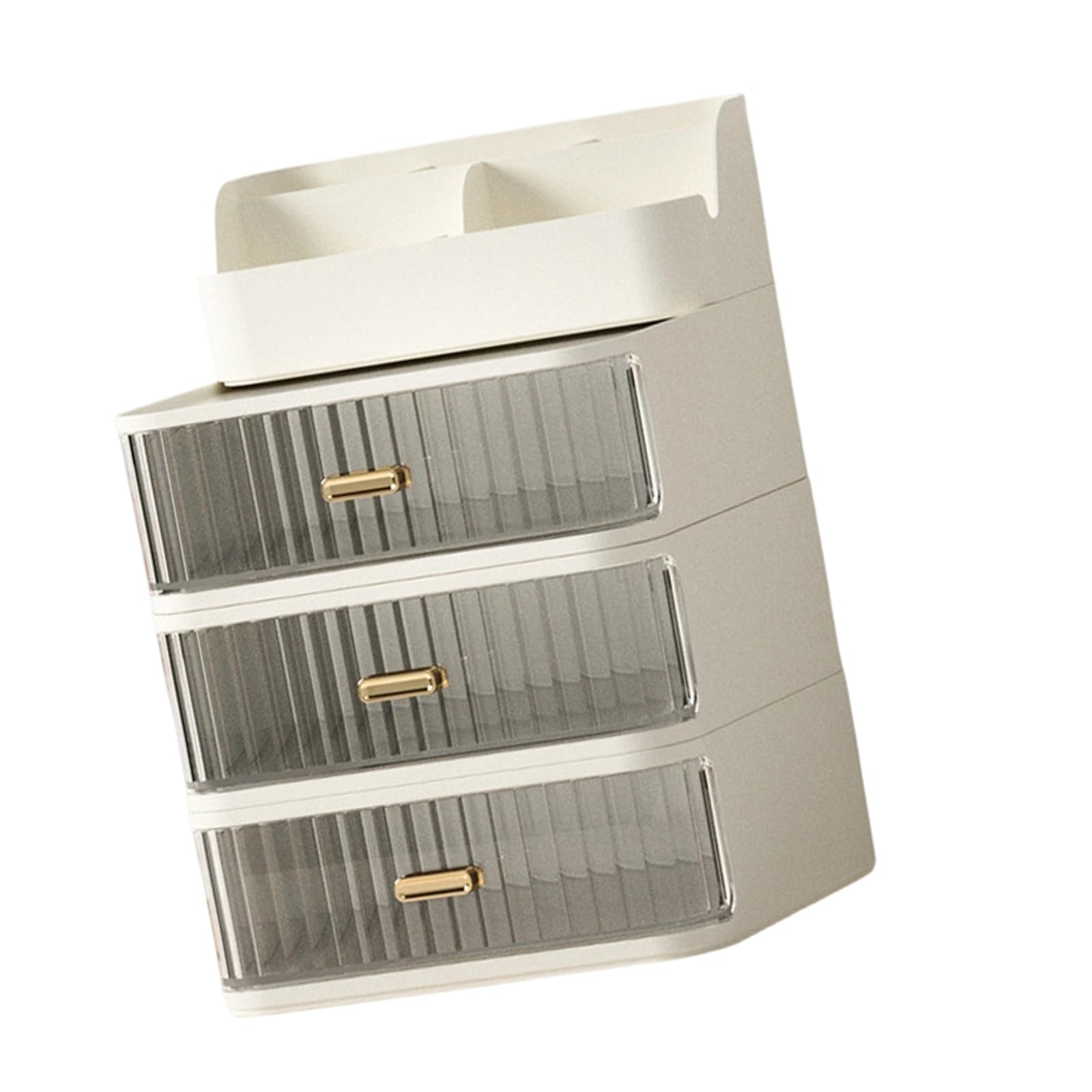 Hsioluted Multipurpose Desktop Organiser Trays with Clear Drawer Stackable Storage Box Container for Cosmetics Pens Marker Drawer Makeup Organiser